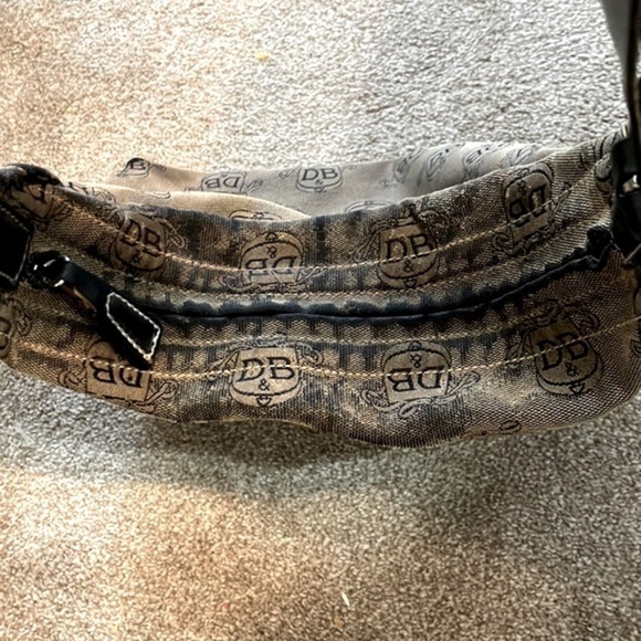 DOONEY&BOURKE SIGNATURE HOBO SHOULDER BAG LEATHER TRIM BROWN - Picture 6 of 11